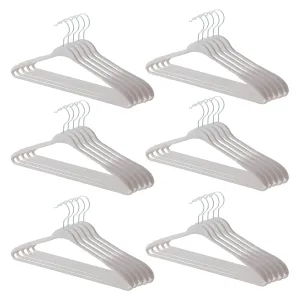 Kuber IndustriesVelvet Cloth Hanger Set of 30 with Chromed Plated Steel Hook|GREY|