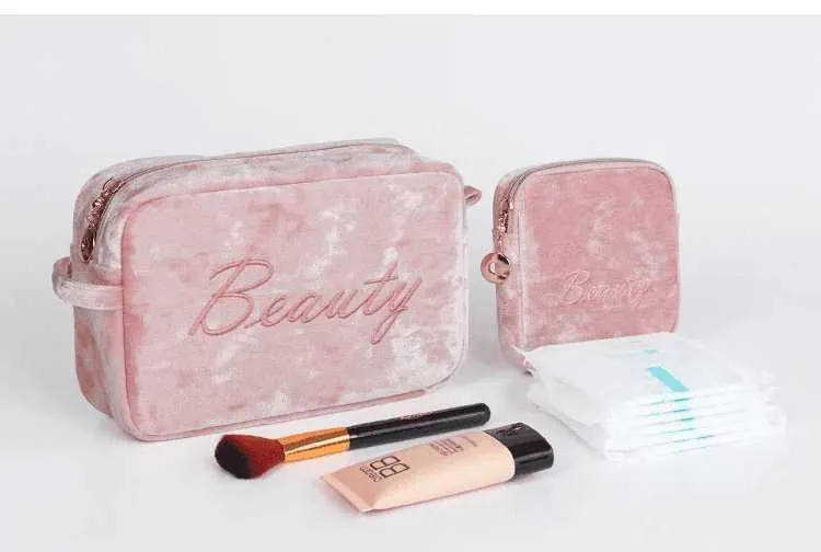 Luxury Velvet Makeup Bags Set