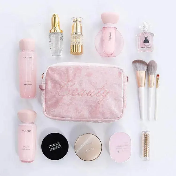 Luxury Velvet Makeup Bags Set