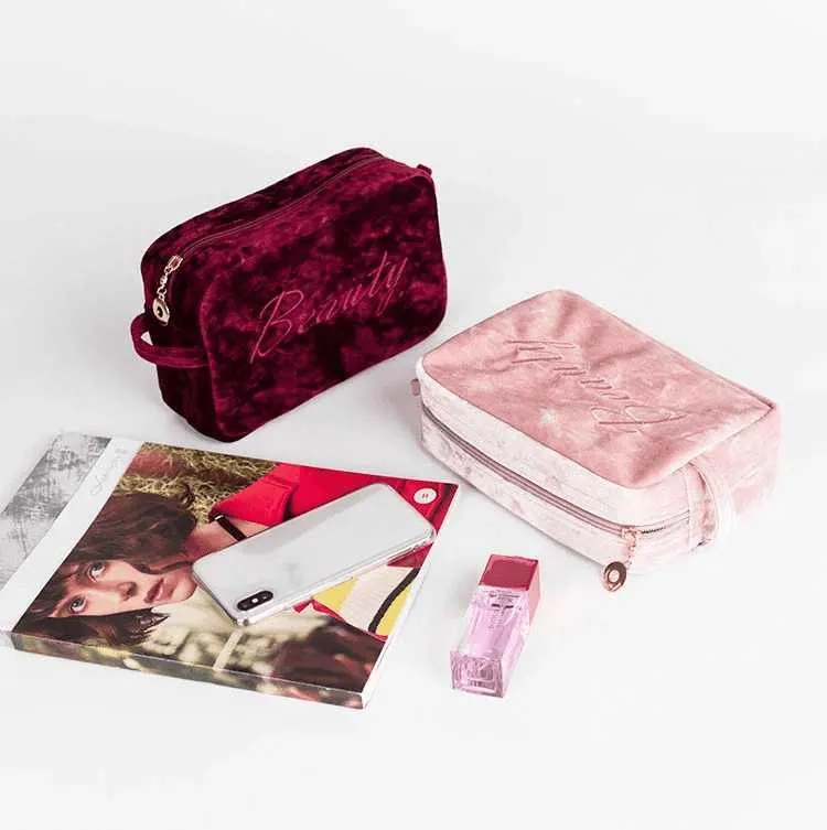 Luxury Velvet Makeup Bags Set