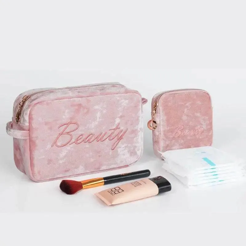 Luxury Velvet Makeup Bags Set