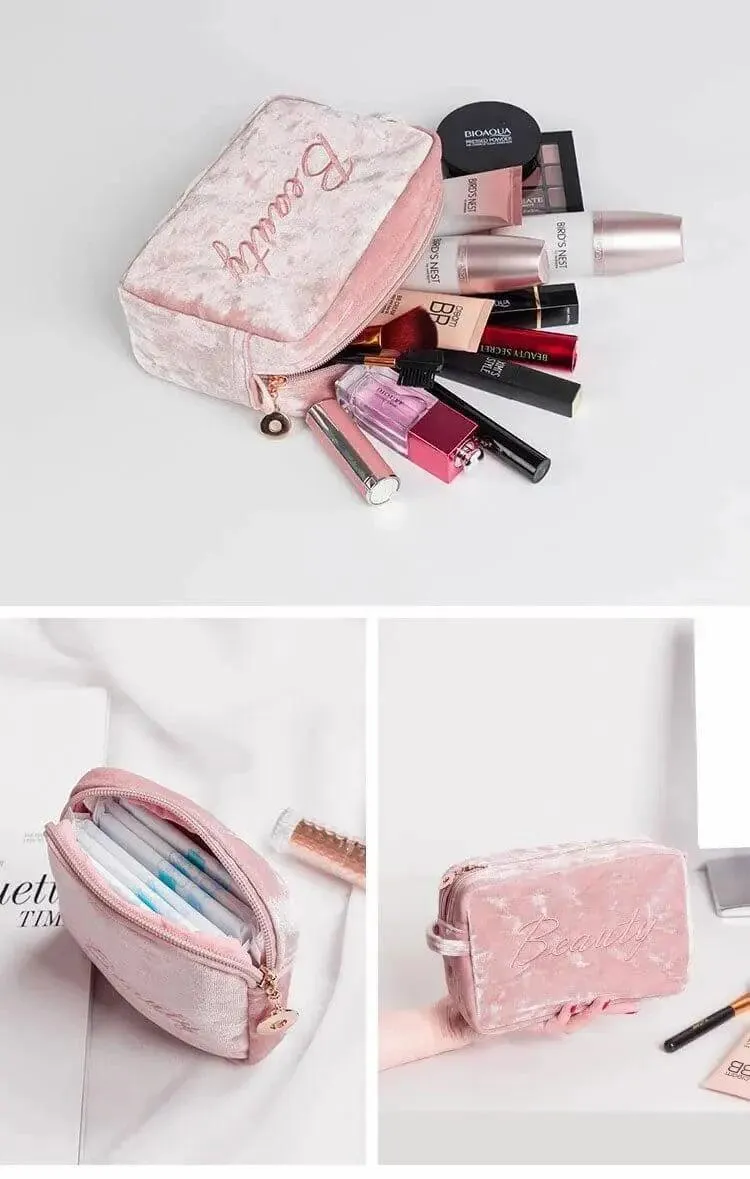 Luxury Velvet Makeup Bags Set