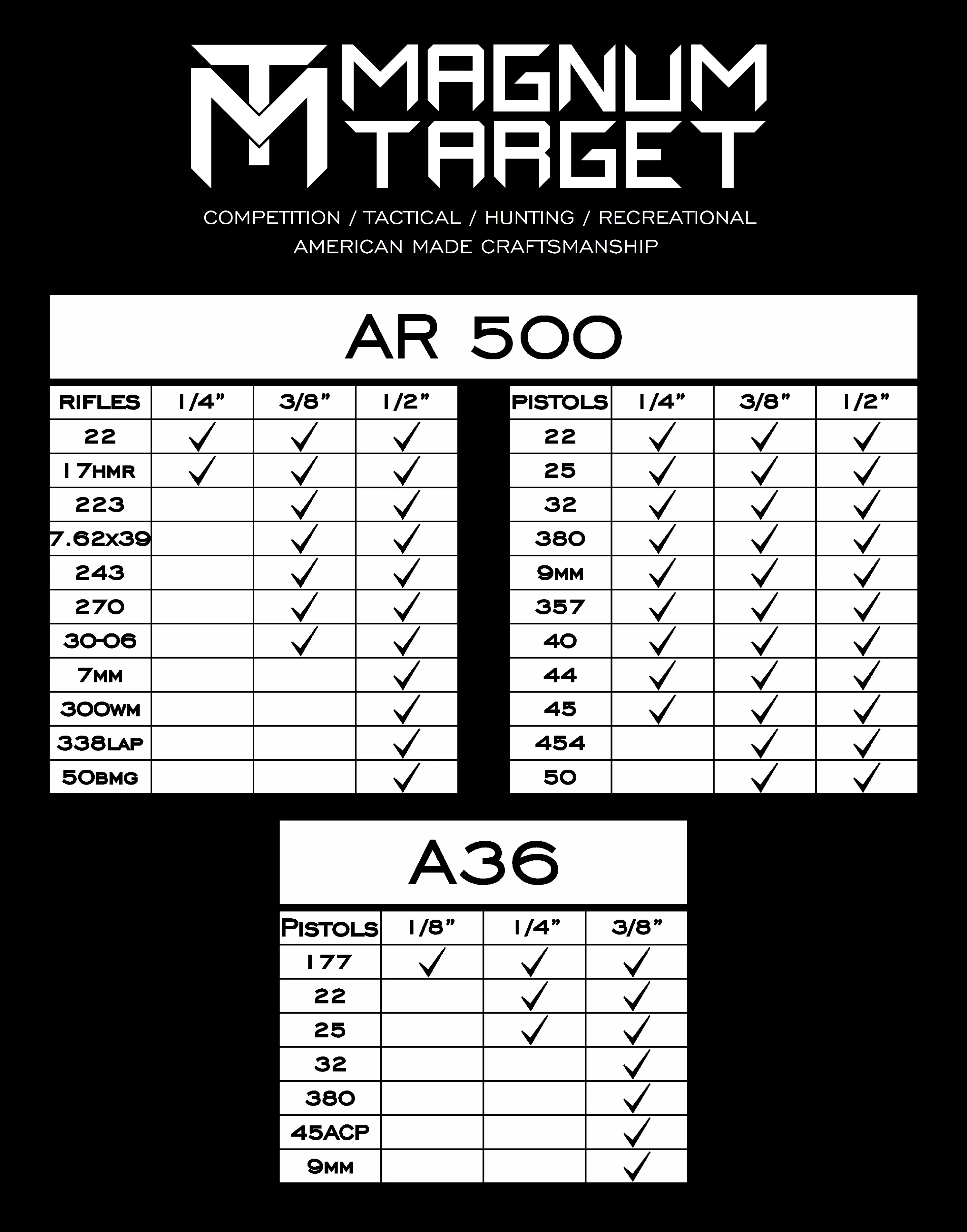 Magnum Target 8 in. AR500 Gong/Hanger Shooting Target - 3/8 Thk Pistol & Rifle Target - 3pc. Steel Target Set - H83AR500