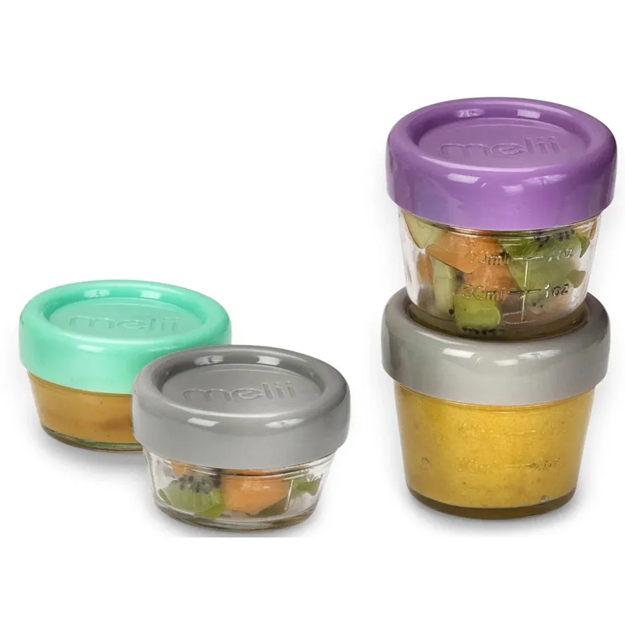 Melii Glass Food Storage Container 12 pcs set (6 x 4oz & 6 x 2oz)