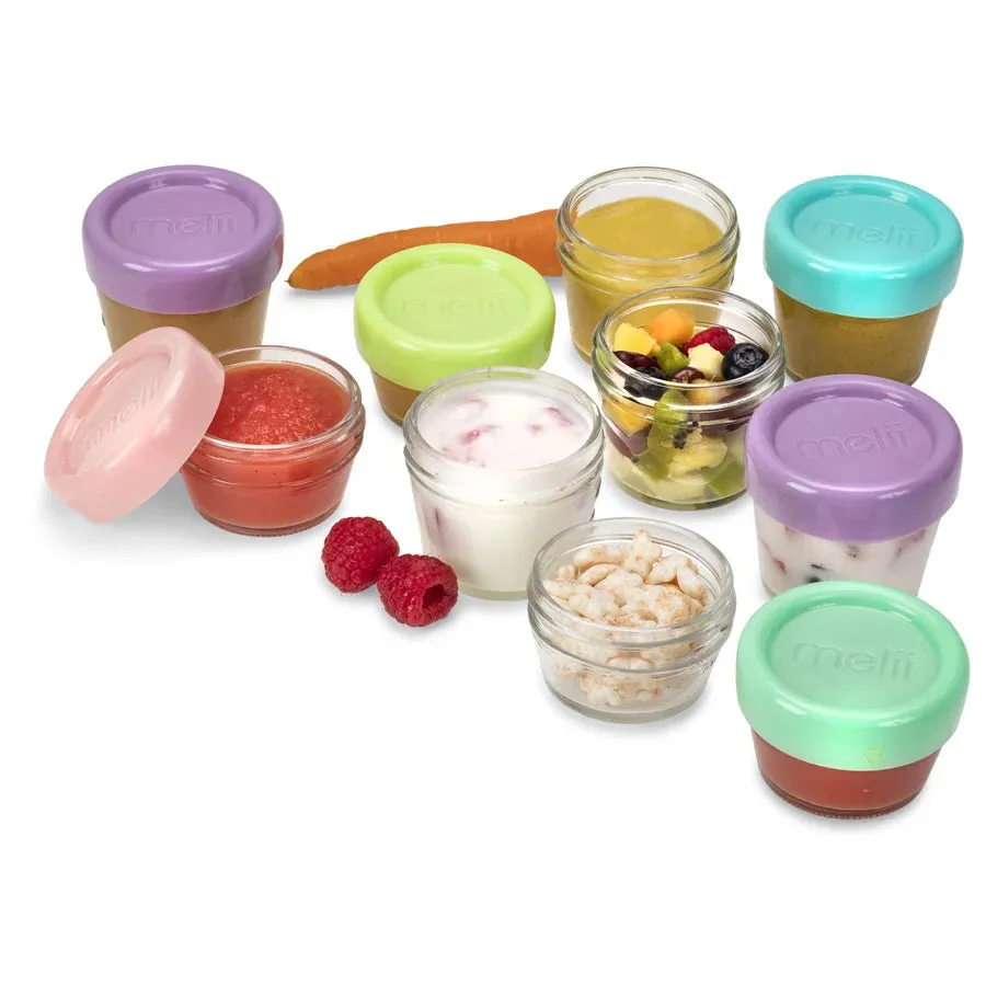 Melii Glass Food Storage Container 12 pcs set (6 x 4oz & 6 x 2oz)