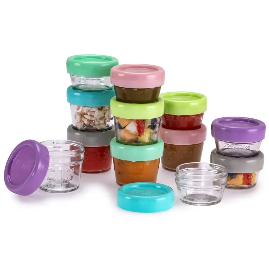 Melii Glass Food Storage Container 12 pcs set (6 x 4oz & 6 x 2oz)