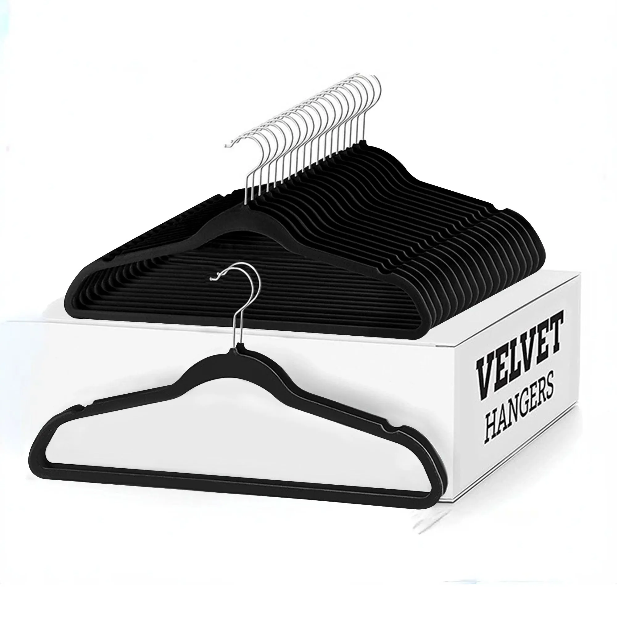 Non Slip Velvet Clothing Heavy Duty Hangers with 360 Degree Rotatable Hook