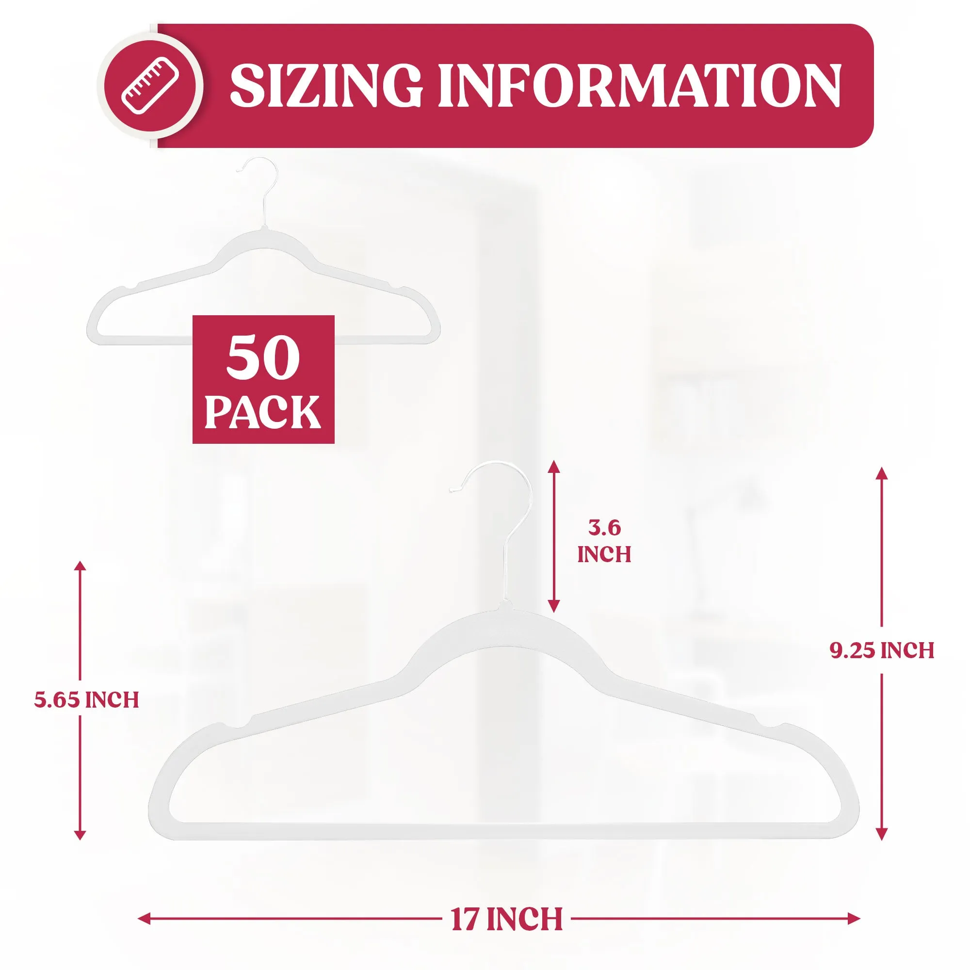 Non Slip Velvet Clothing Heavy Duty Hangers with 360 Degree Rotatable Hook