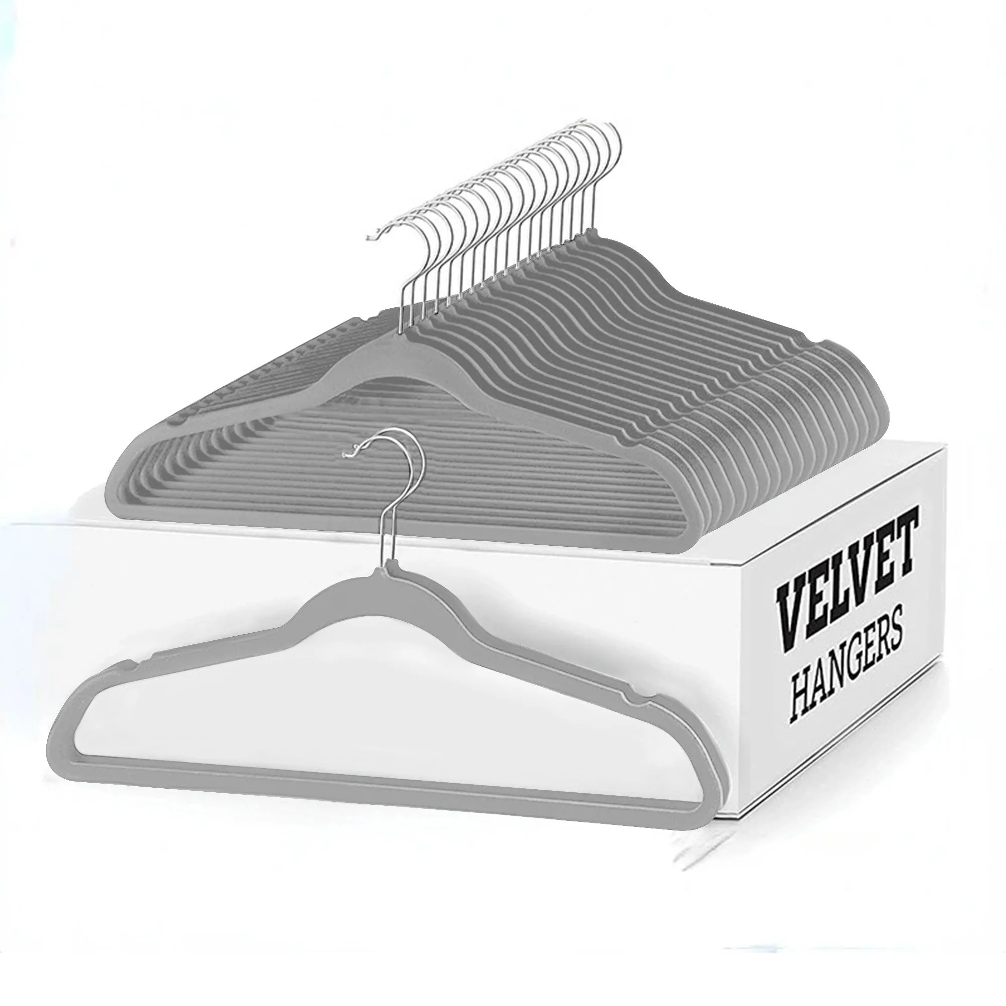 Non Slip Velvet Clothing Heavy Duty Hangers with 360 Degree Rotatable Hook