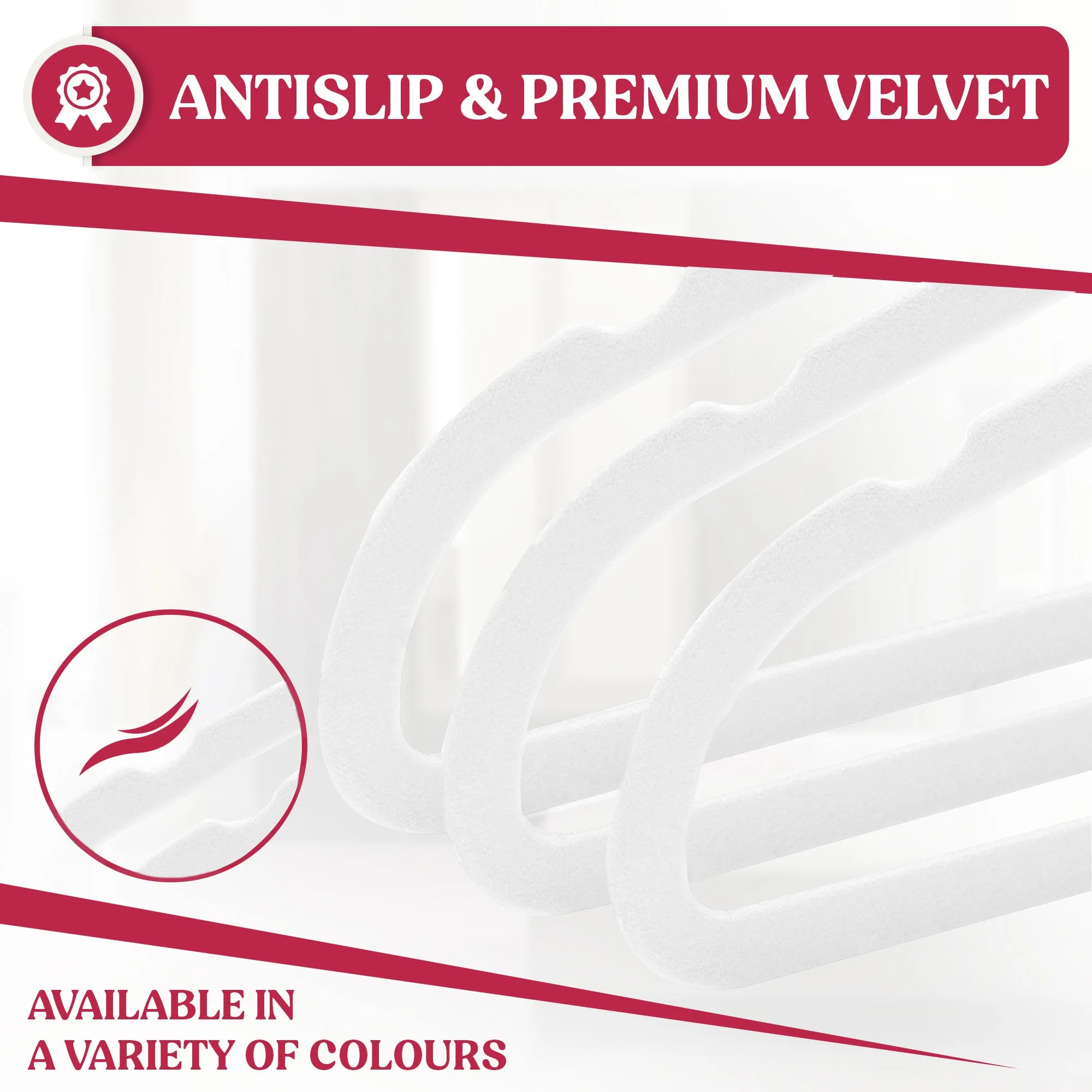 Non Slip Velvet Clothing Heavy Duty Hangers with 360 Degree Rotatable Hook