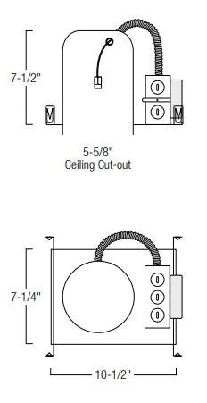 Nora NHM2-525 5" Marquise II Non-IC Air-Tight New Construction Housing, Emergency