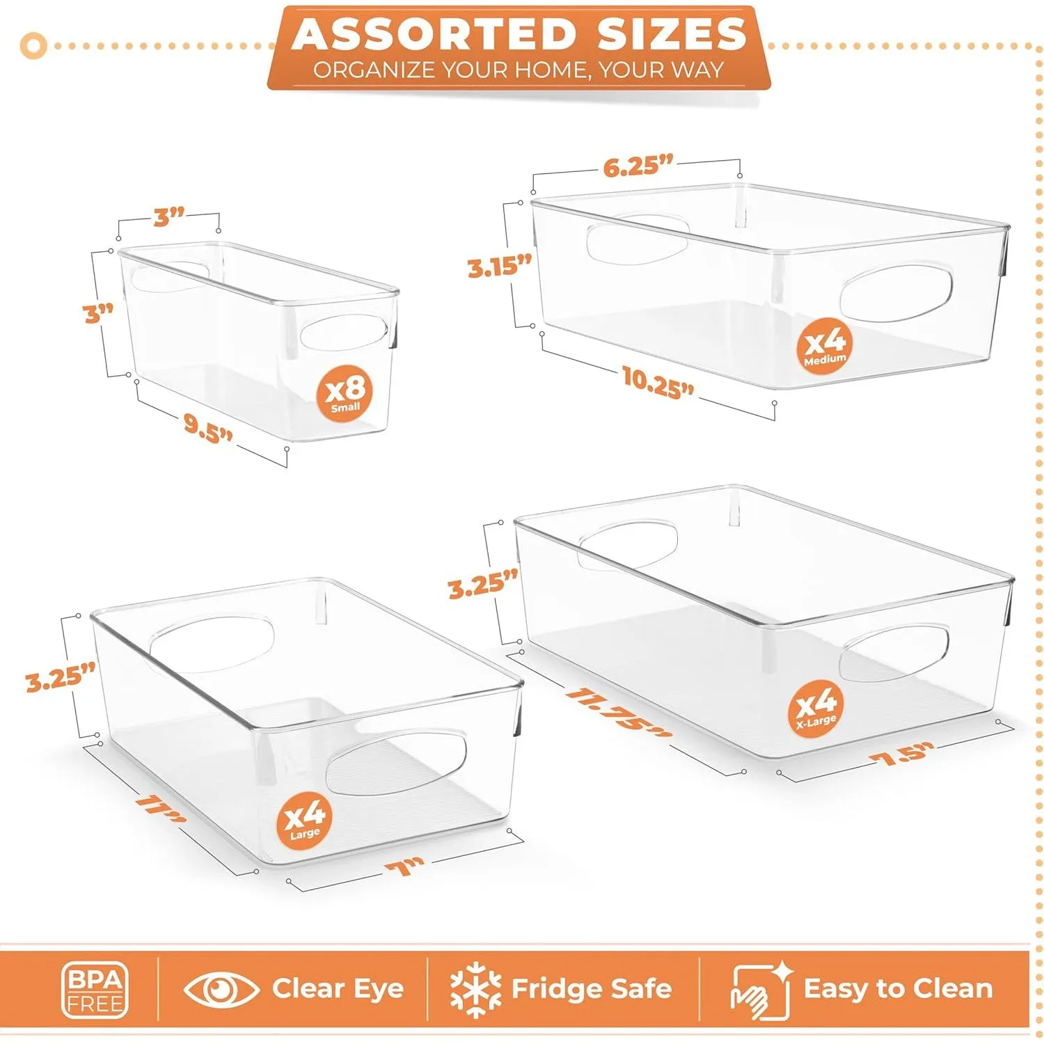 Plastic Clear Bins (20 pack)