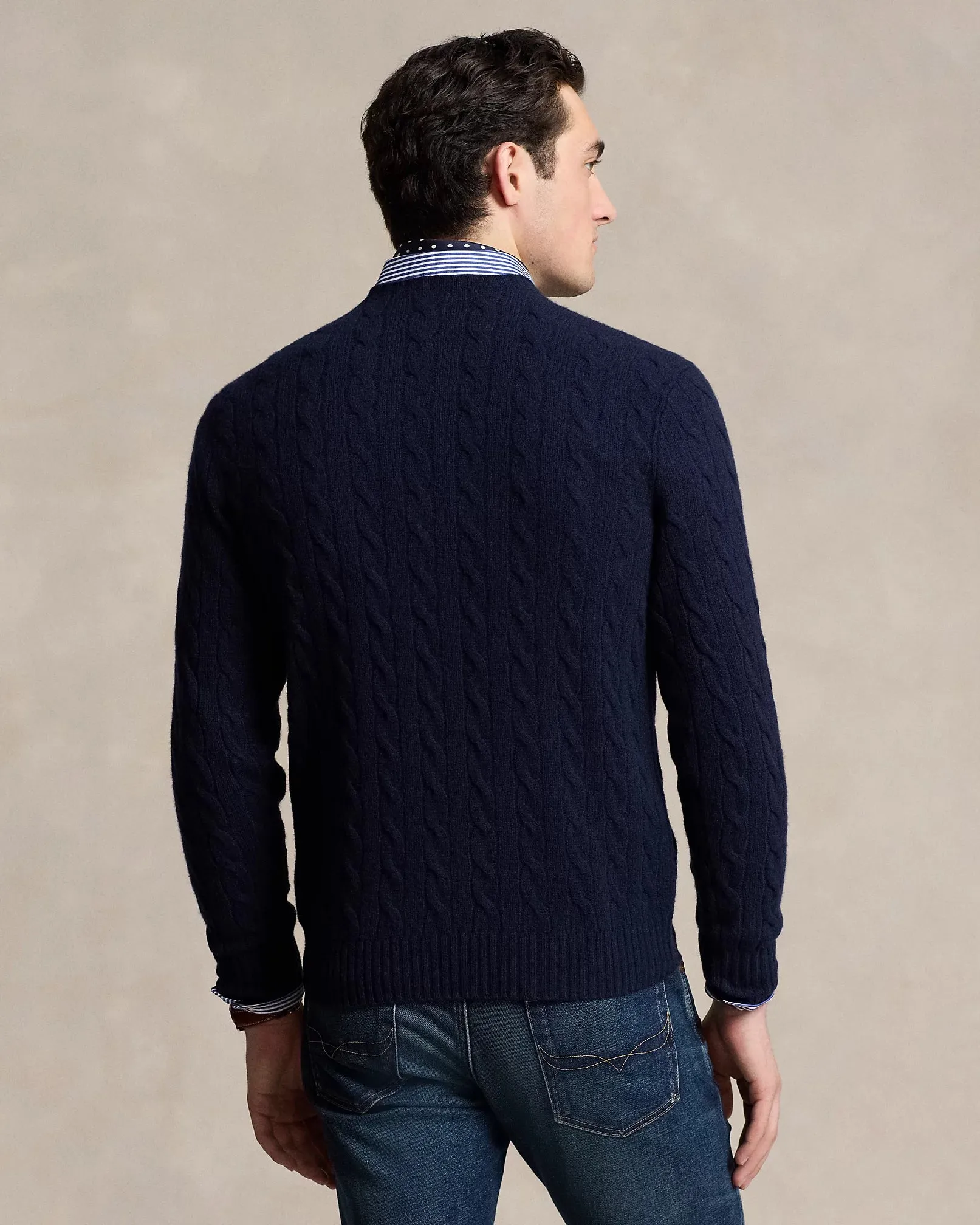 Ralph Lauren Cable-Knit Wool-Cashmere Jumper | Hunter Navy