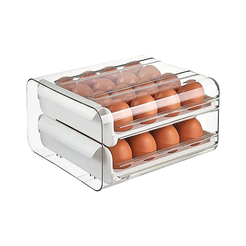 Refrigerator Egg storage drawer 32 Grid Double-Layer Fridge organizer box