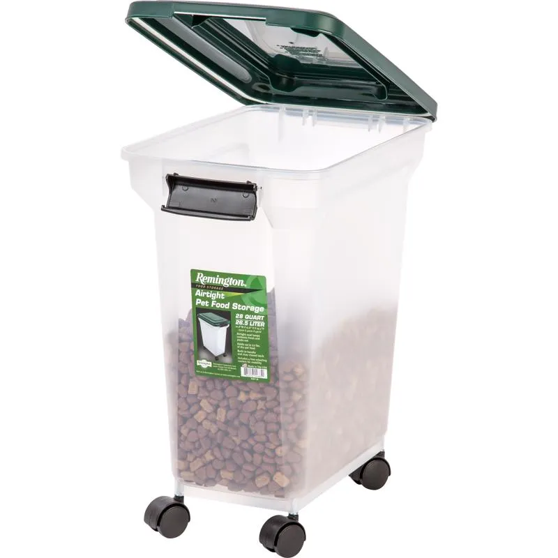 Remington Green Plastic 28 qt Pet Food Container For All Animals