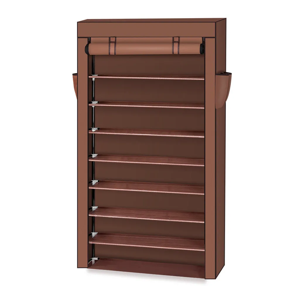 RONSHIN Shoe Rack 10 Layers Widened Black Shoe Cabinet 160*30*88 Brown