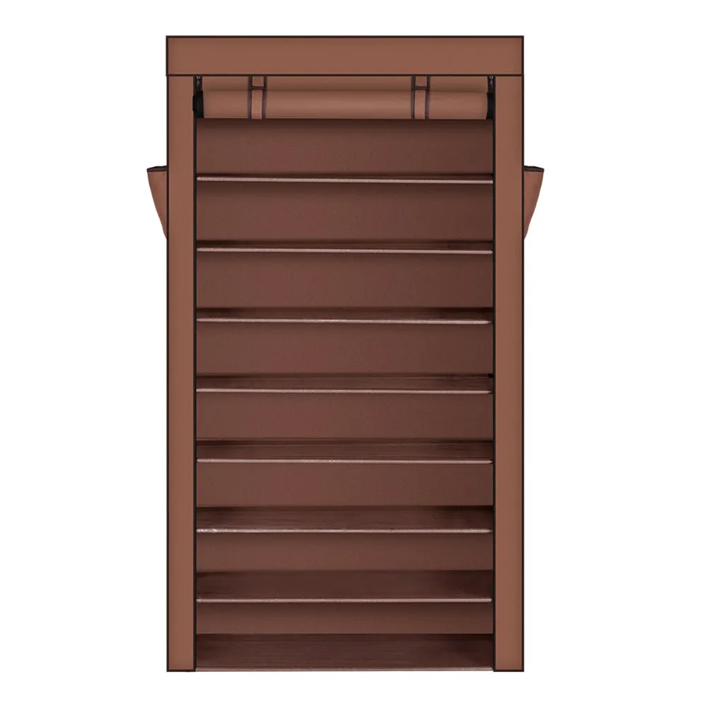 RONSHIN Shoe Rack 10 Layers Widened Black Shoe Cabinet 160*30*88 Brown