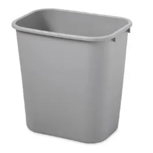 RUBBERMAID RECTANGULAR TRASH CAN - GRAY