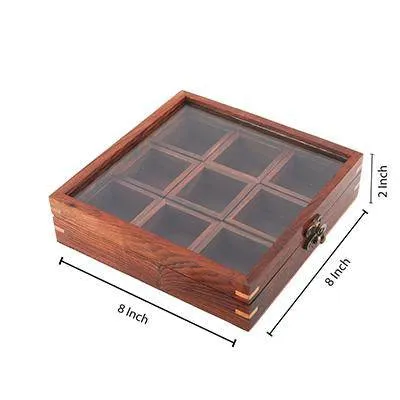 Sheesham Wooden Table Top Spice Box Masala Dabba Namak Dani