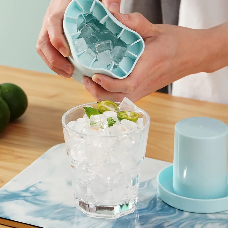 Silicone Cylinder Ice Tray Compact Ice Cube Storage Solution