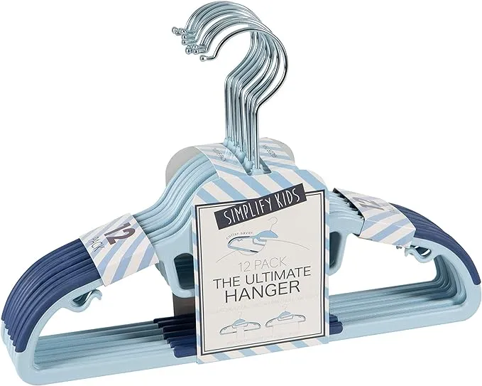 Simplify Blue Thin Nonslip Hangers 12pk