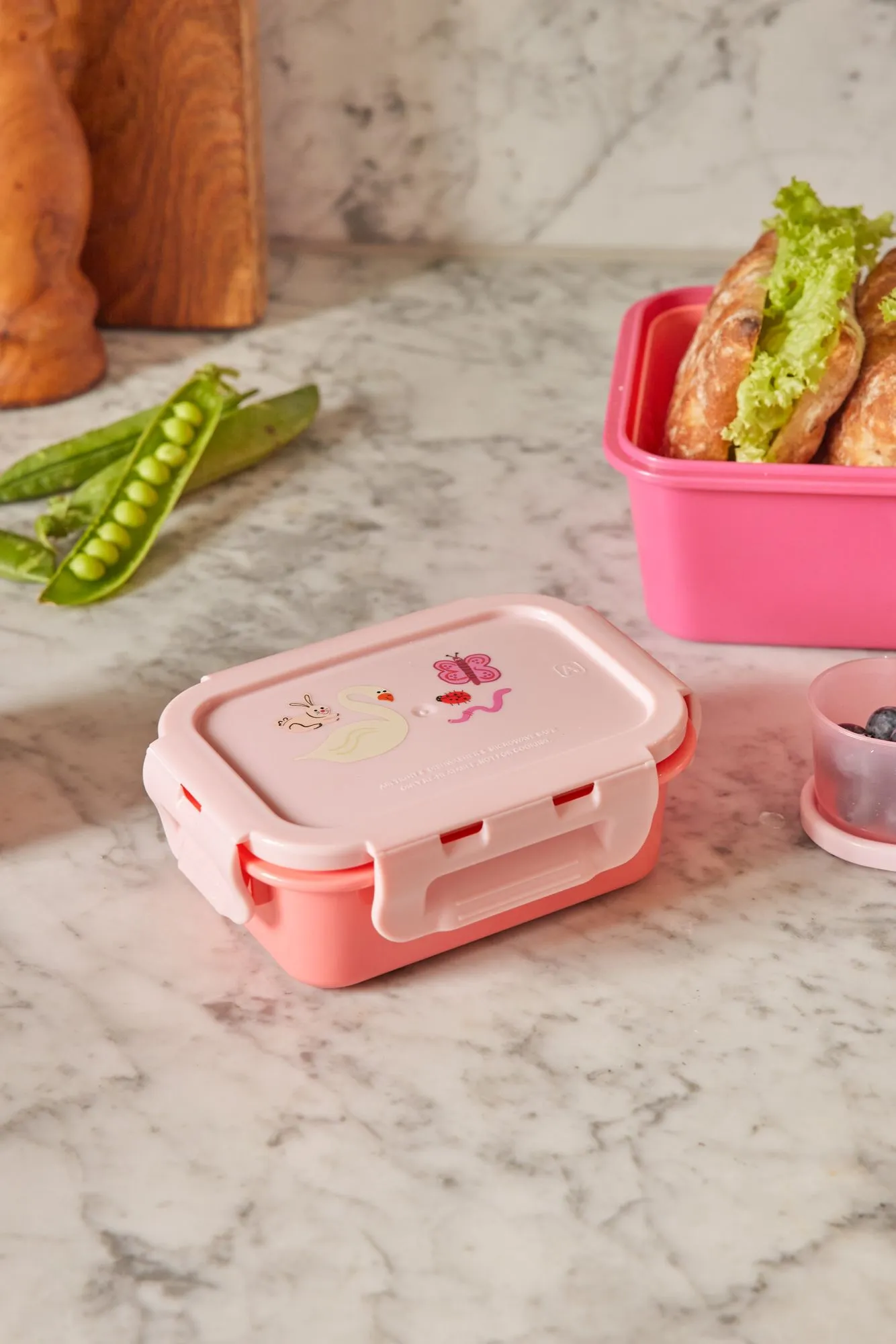 Small Lunch box - Pink - Wildlife Print