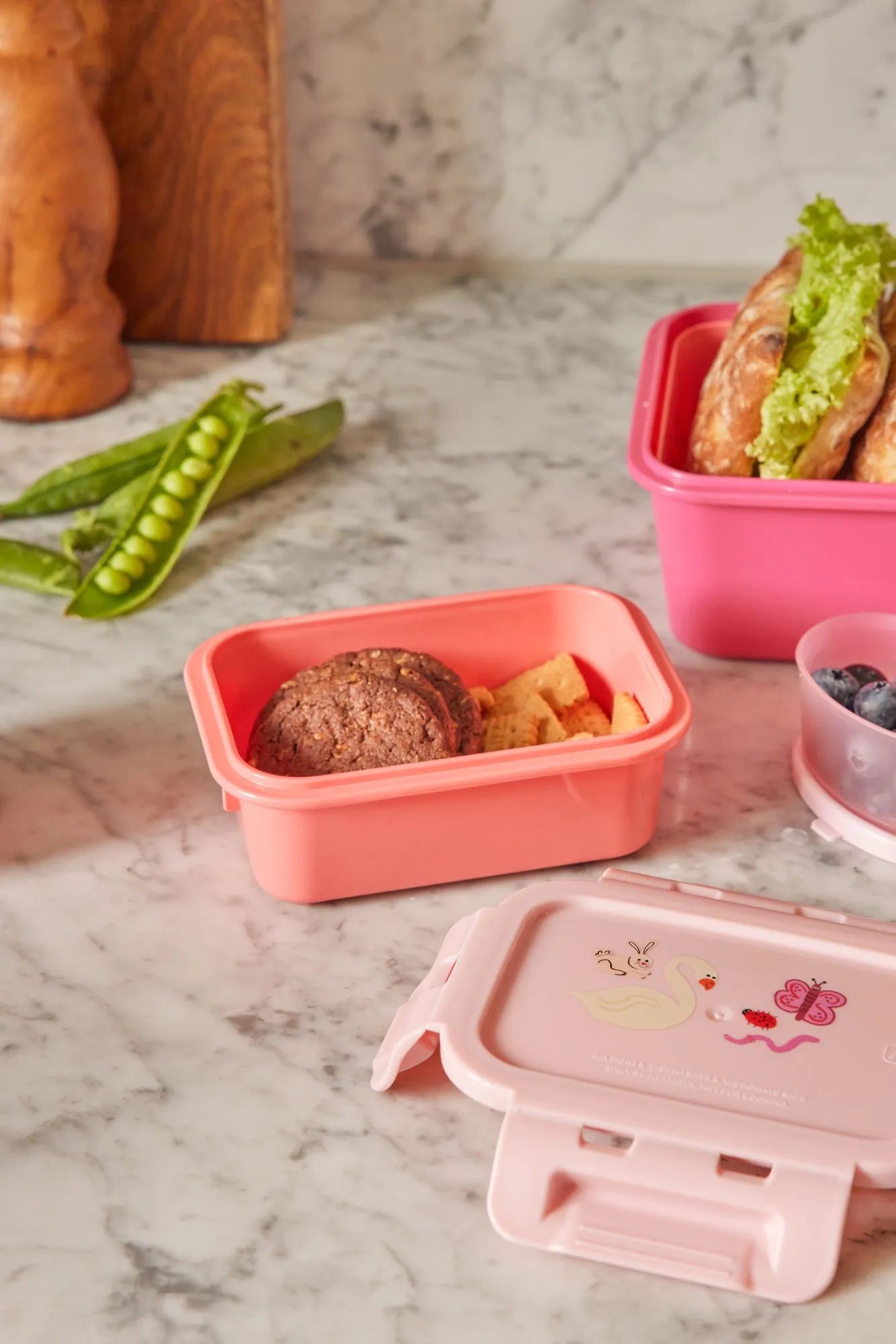 Small Lunch box - Pink - Wildlife Print