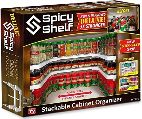 Spice Rack Deluxe Expandable Spice Rack and Cabinet Organizer tv Spicy Shelf Deluxe