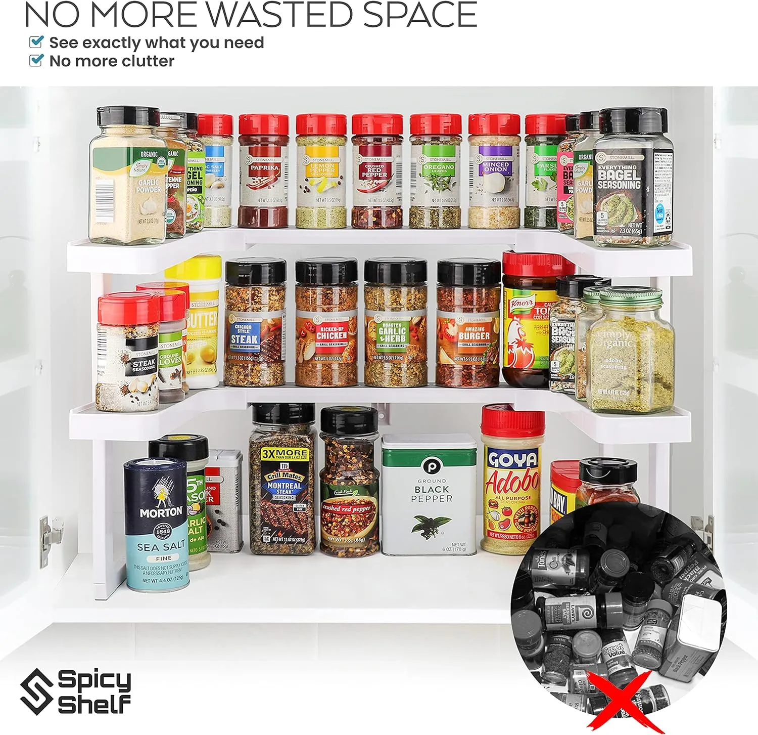 Spice Rack Deluxe Expandable Spice Rack and Cabinet Organizer tv Spicy Shelf Deluxe