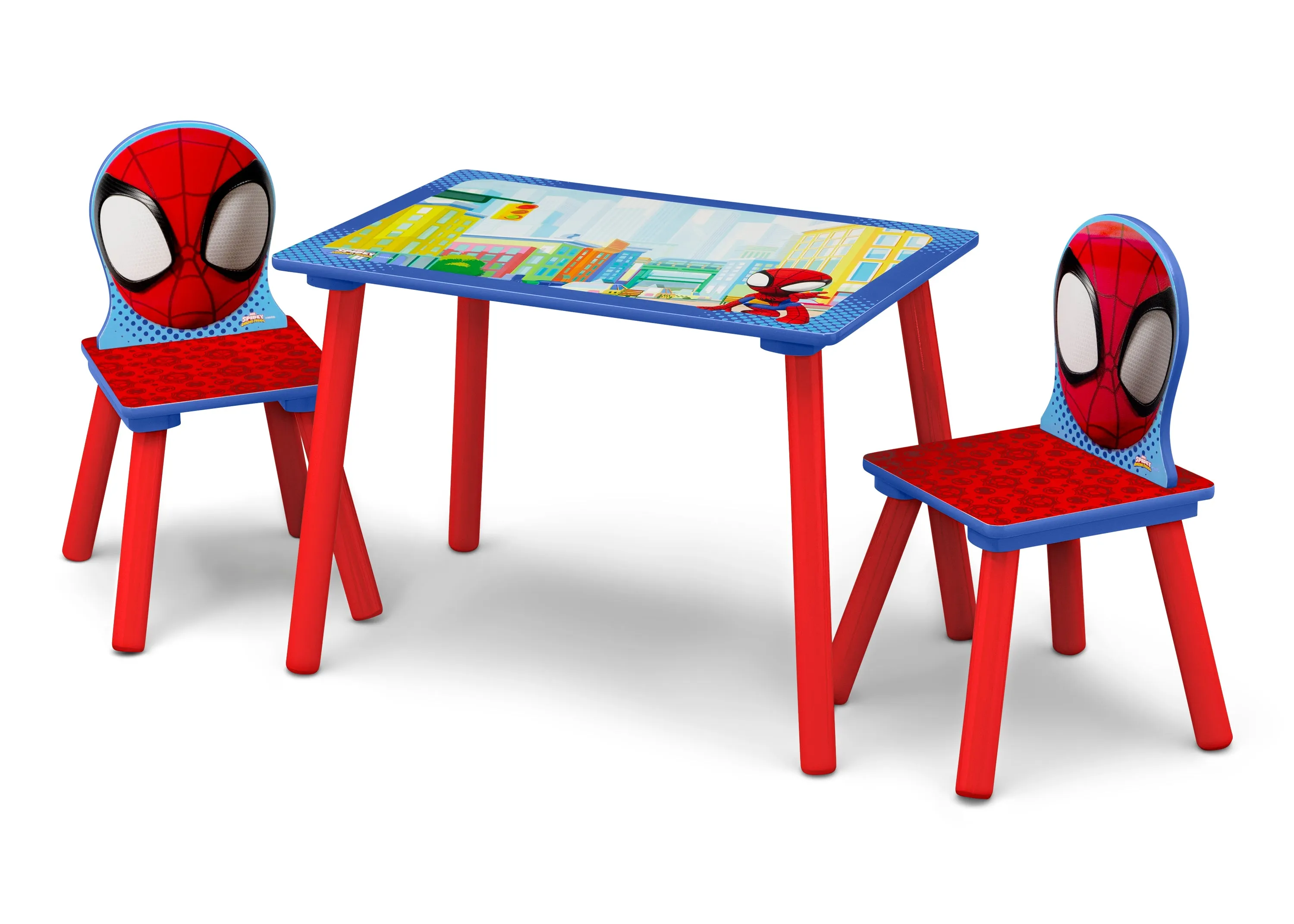 Spidey and His Amazing Friends 4-Piece Toddler Playroom Set – Includes Play Table and 6 Bin Toy Organizer