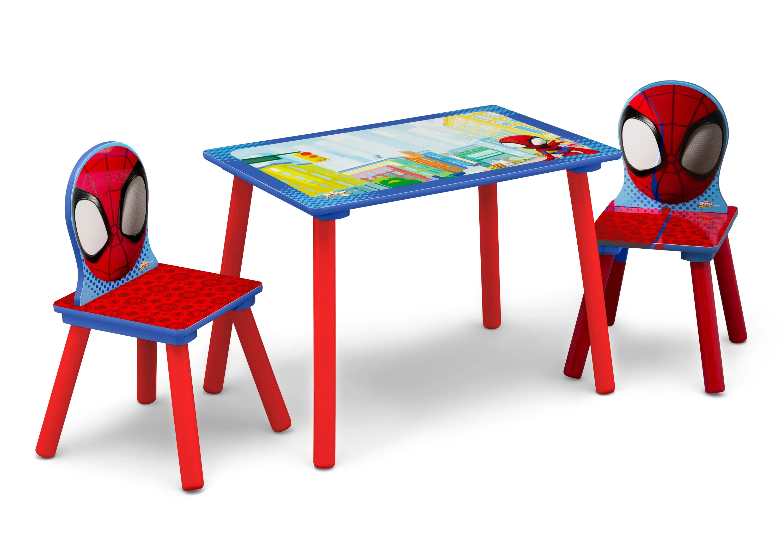 Spidey and His Amazing Friends 4-Piece Toddler Playroom Set – Includes Play Table and 6 Bin Toy Organizer