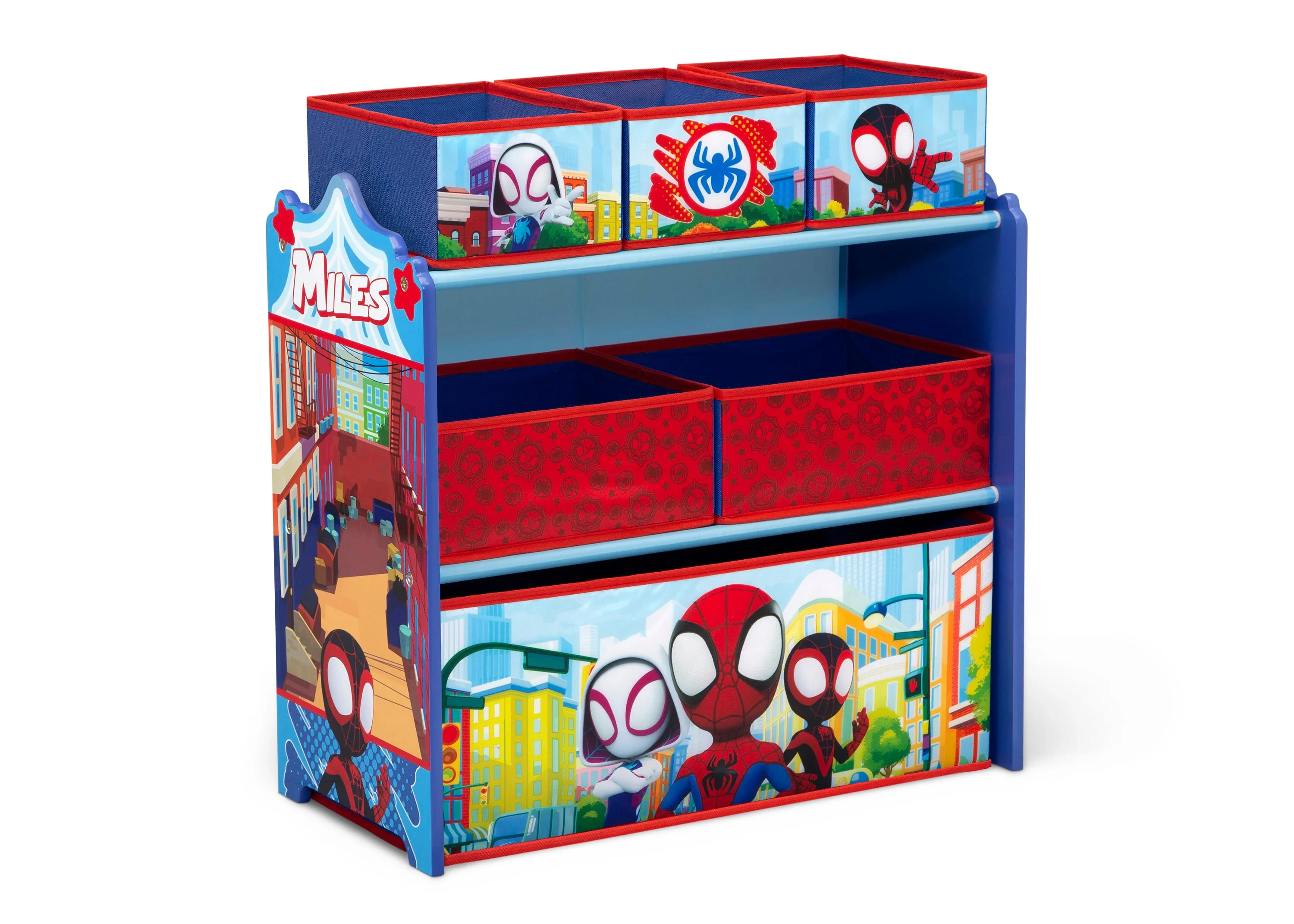 Spidey and His Amazing Friends 4-Piece Toddler Playroom Set – Includes Play Table and 6 Bin Toy Organizer