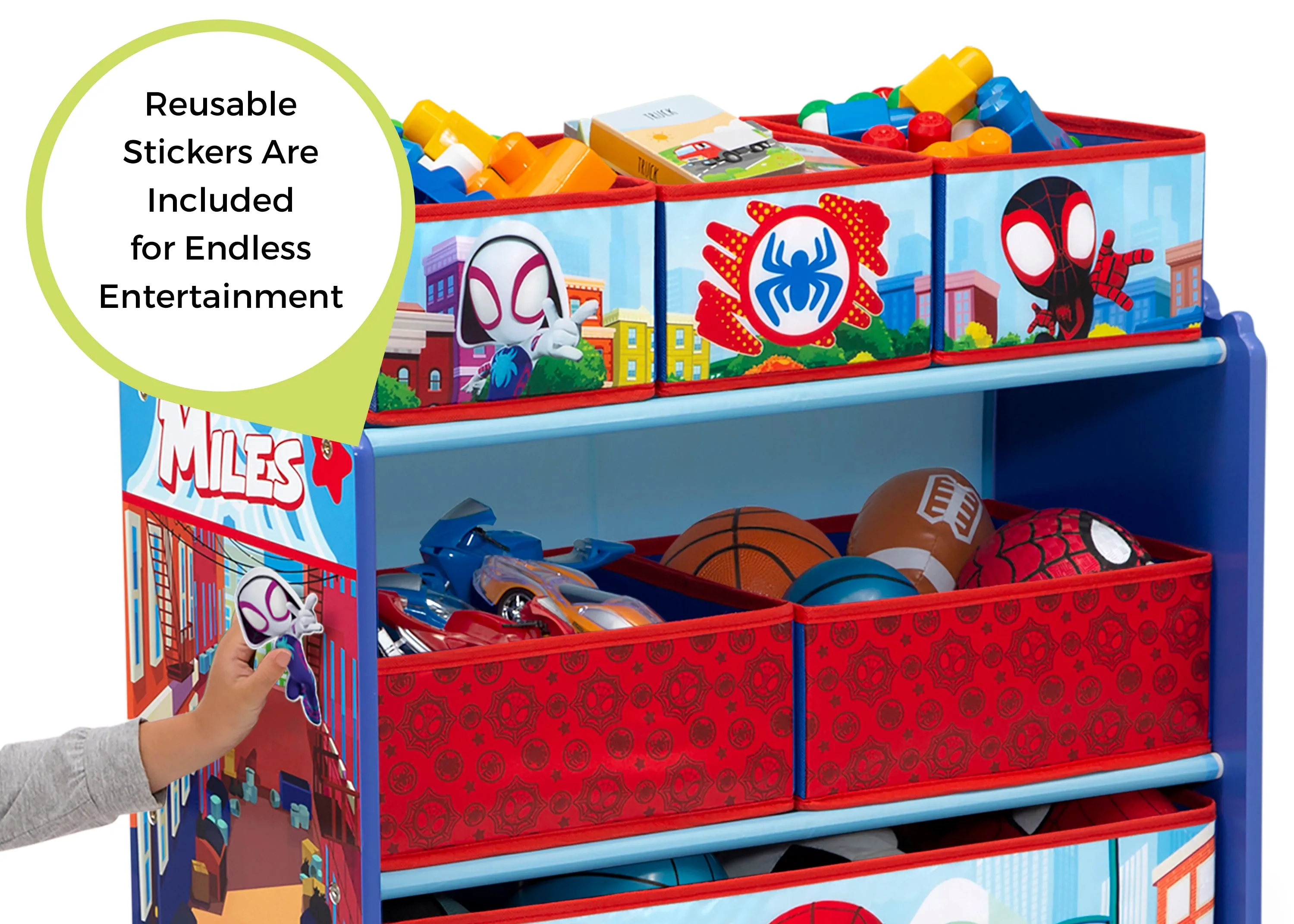 Spidey and His Amazing Friends 4-Piece Toddler Playroom Set – Includes Play Table and 6 Bin Toy Organizer