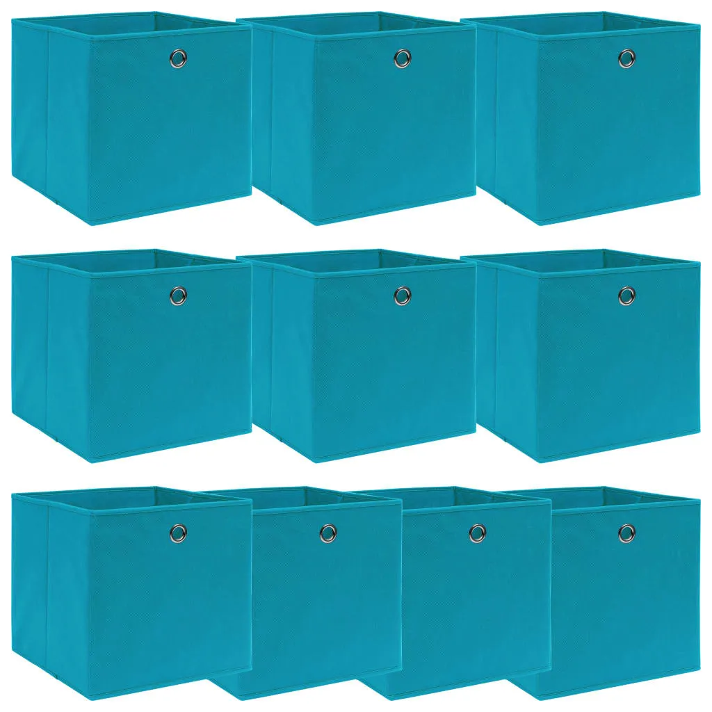 Storage Boxes 10 pcs Baby Blue 32x32x32 cm Fabric