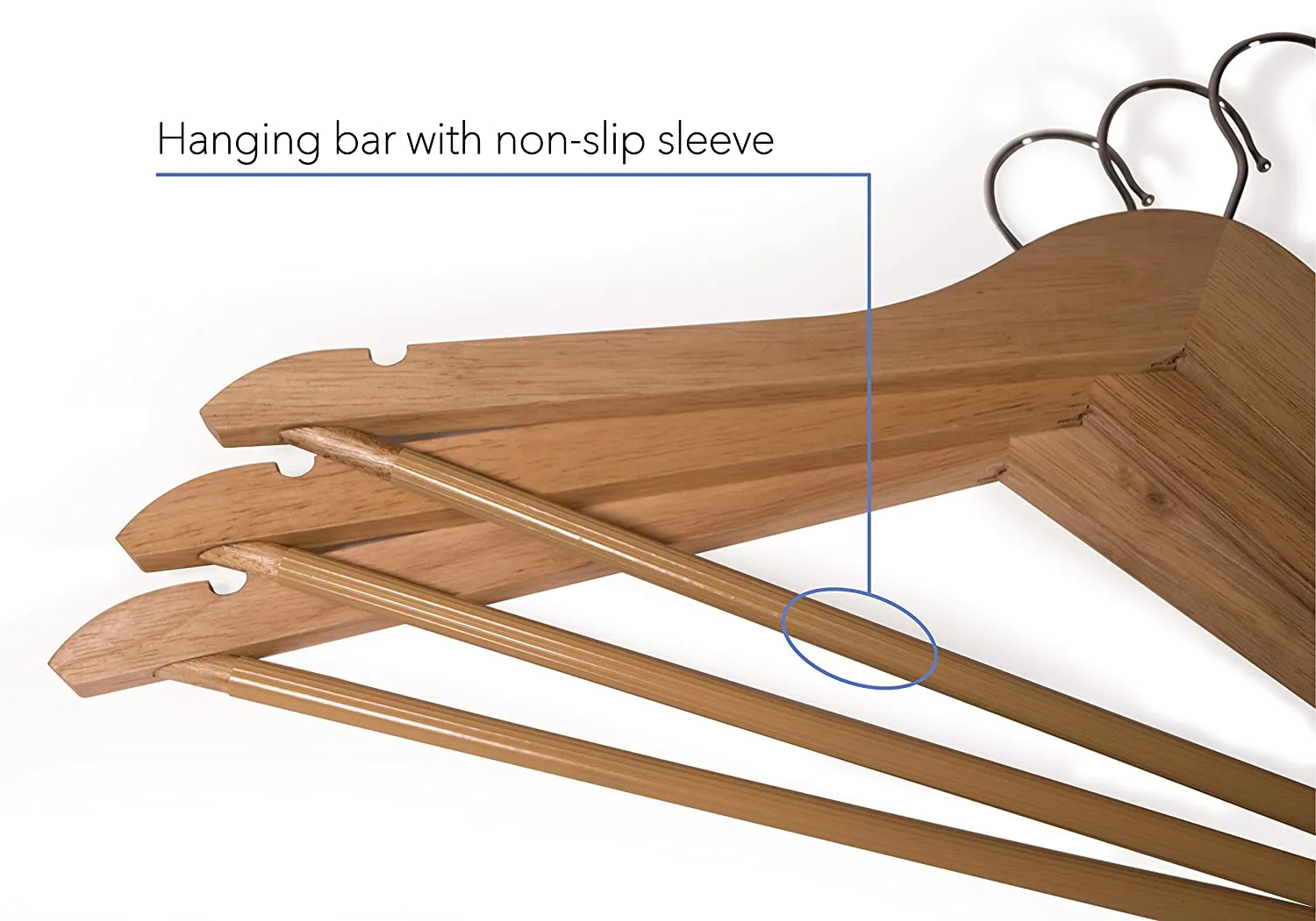 Suit Hangers with Curved Notches and Hanging Bar