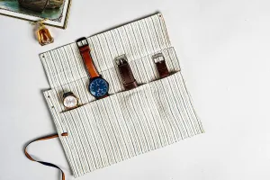 The Watch Organiser - Khadi Roll over for Travel and Storage