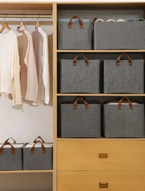 Wardrobe Organizer for Clothes, Jeans, Pants -(Grey)