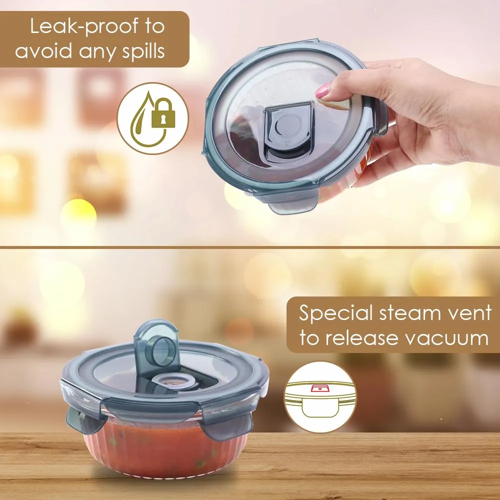 Wonderchef Verona Lunch Box Set of 3 Pcs, 400 ml, Leak Proof, Air Tight, Microwave Safe