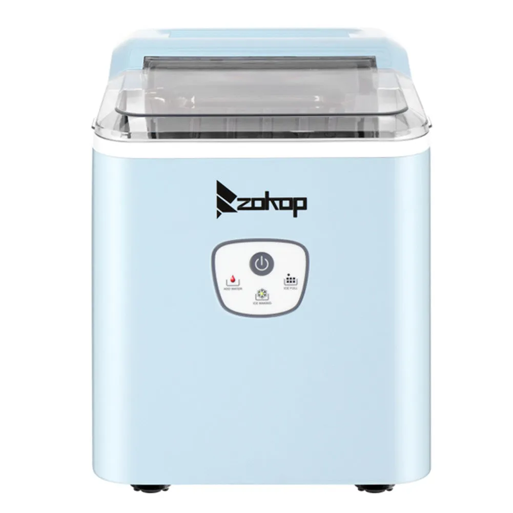 ZOKOP Ice Maker 26lbs/12kg/24h with Plastic Lid Blue